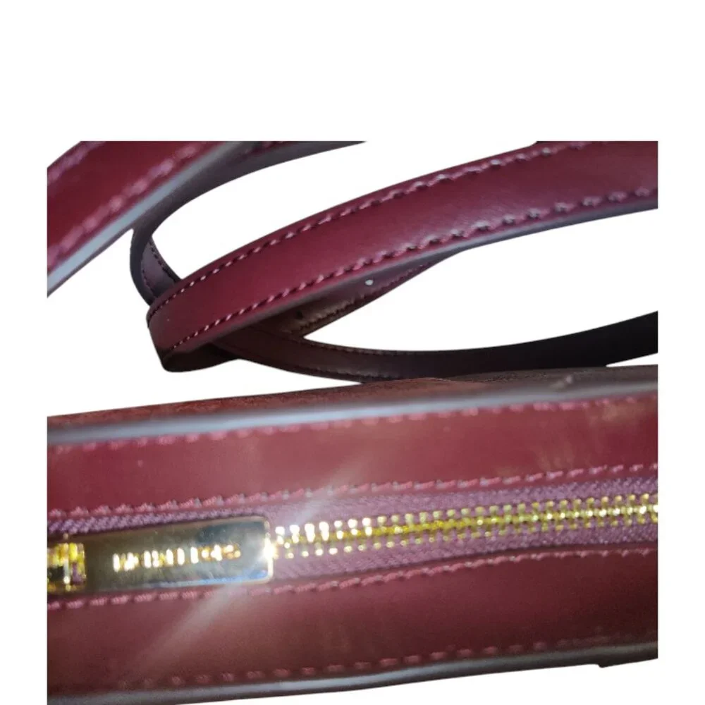 Michael Kors Jet Set Crossbody In Oxblood And Lighter Pink